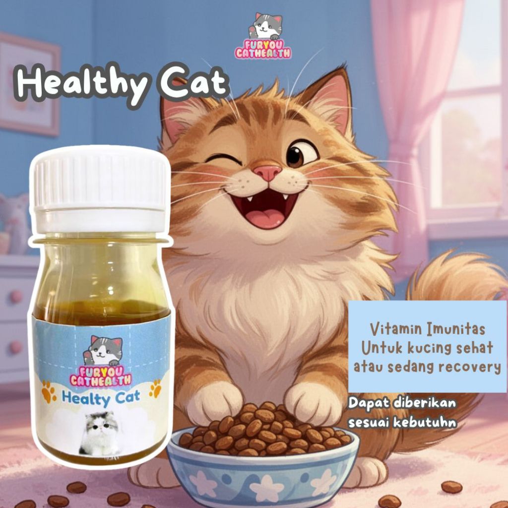 Furyou Vitamin Healty Cat vitamin kucing premium untuk Mempercepat Penyembuhan, Imun dan Nafsu Makan
