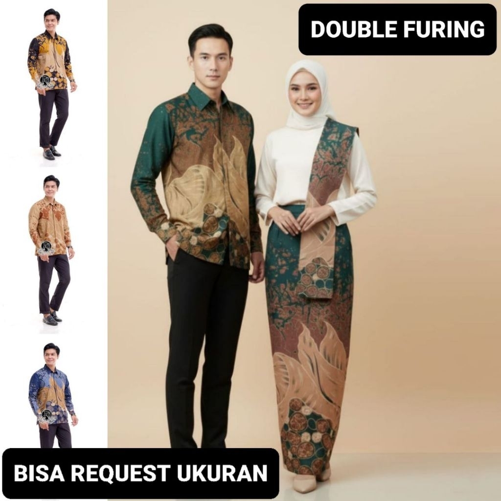 KEMEJA MOTIF BATU LUKIS & ROK LAPIS FURING / BAJU SERAGAM BATIK COUPLE PASANGAN SARIMBIT KELUARGA CU