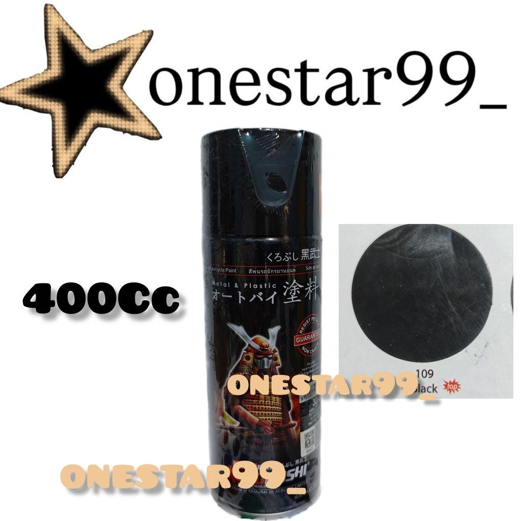Pilok Pilox Pylox Cat Samuraipaint Black 109 Hitam Glossy Mengkilap Samurai Spray Paint 400cc