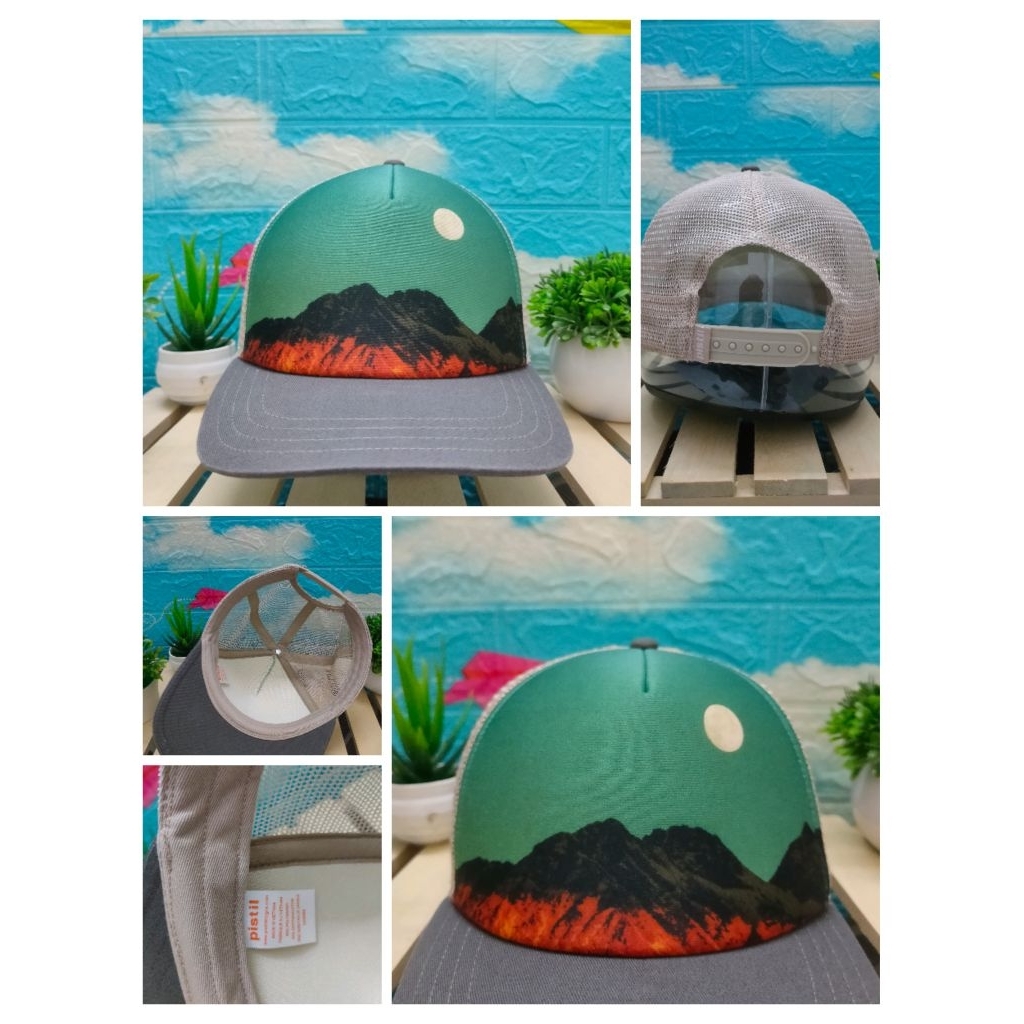 topi TRUCKER PISTIL PEMANDANGAN OUTDOOR.