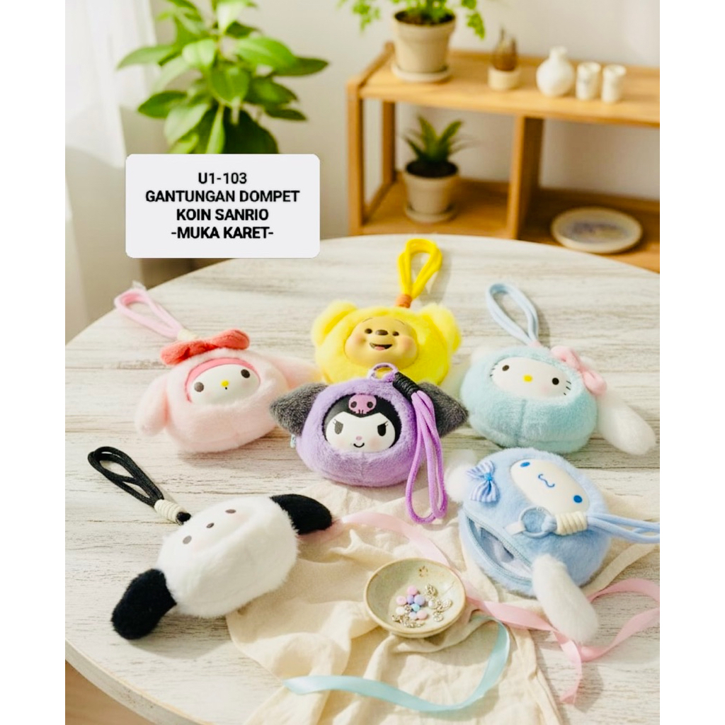 [ GROSIR ] Gantungan Dompet Koin muka karet | Ganci Dompet Koin | Gantungan dompet kartun