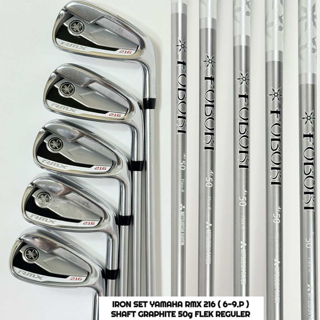 Iron Set Golf Man Yamaha RMX 216 Shaft Graphite 50g Flek Reguler 5Pcs - Stick Golf Bekas Original