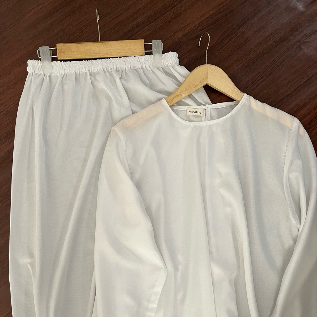 shafthelabel - Inner Furing One Set Tunik Baju Lebaran Simple | Tunik Hawa dan Rok | Atasan Wanita M