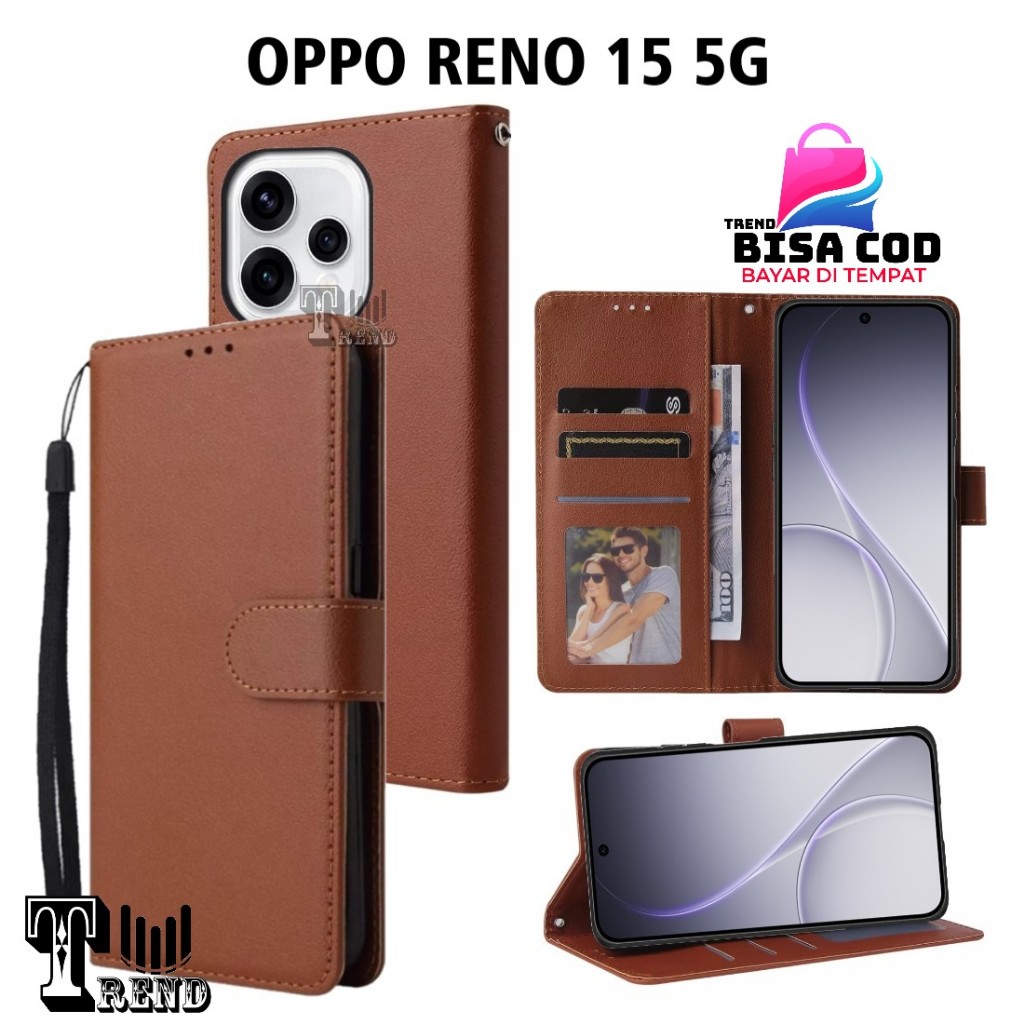 LEATHER CASE FLIP OPPO RENO 15 5G - FLIP CASE KULIT UNTUK OPPO RENO 15 5G