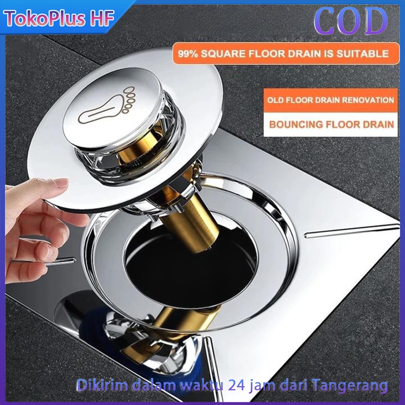 Saringan Got Injak Kamar Mandi Stainless Floor Drain Injak Saringan Got Injak Stainless Silver - ToK