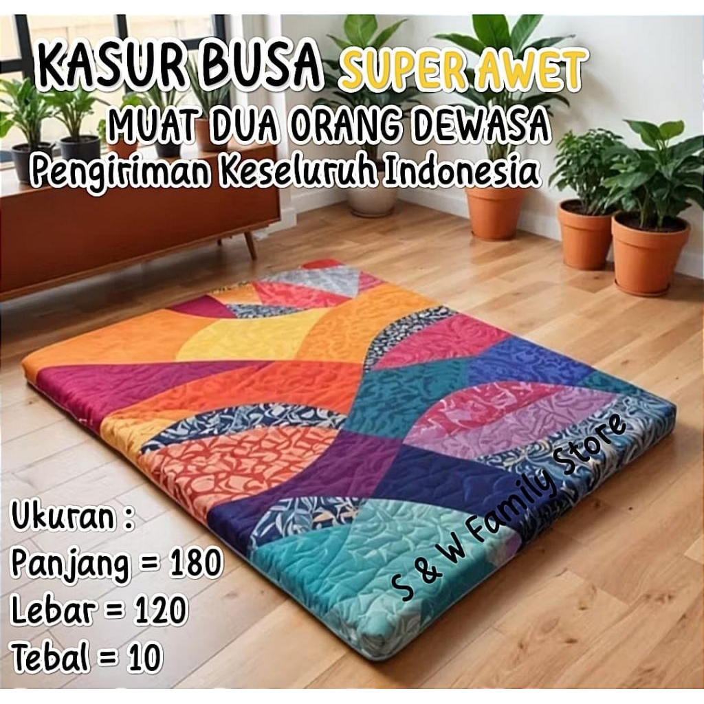 Kasur Full Busa D26 Ukuran Panjang 180 Lebar 120 Tebal 10, Muat Untuk 2 Orang Dewasa.