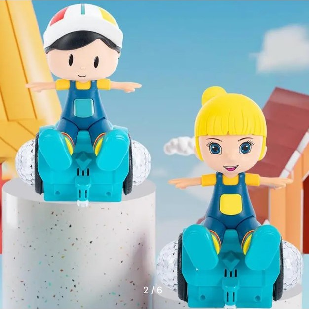 BALANCE CAR, Mainan Boneka Berjalan Berputar, Stunt Spin, Musik Lampu Keseimbangan