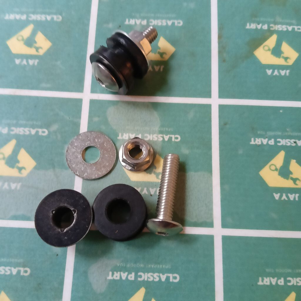 PAKET BAUT STAINLESS SET BOSH KARET GROMET GANJAL SPAKBOR SLEBOR BELAKANG / COVER BODY HONDA ASTREA 