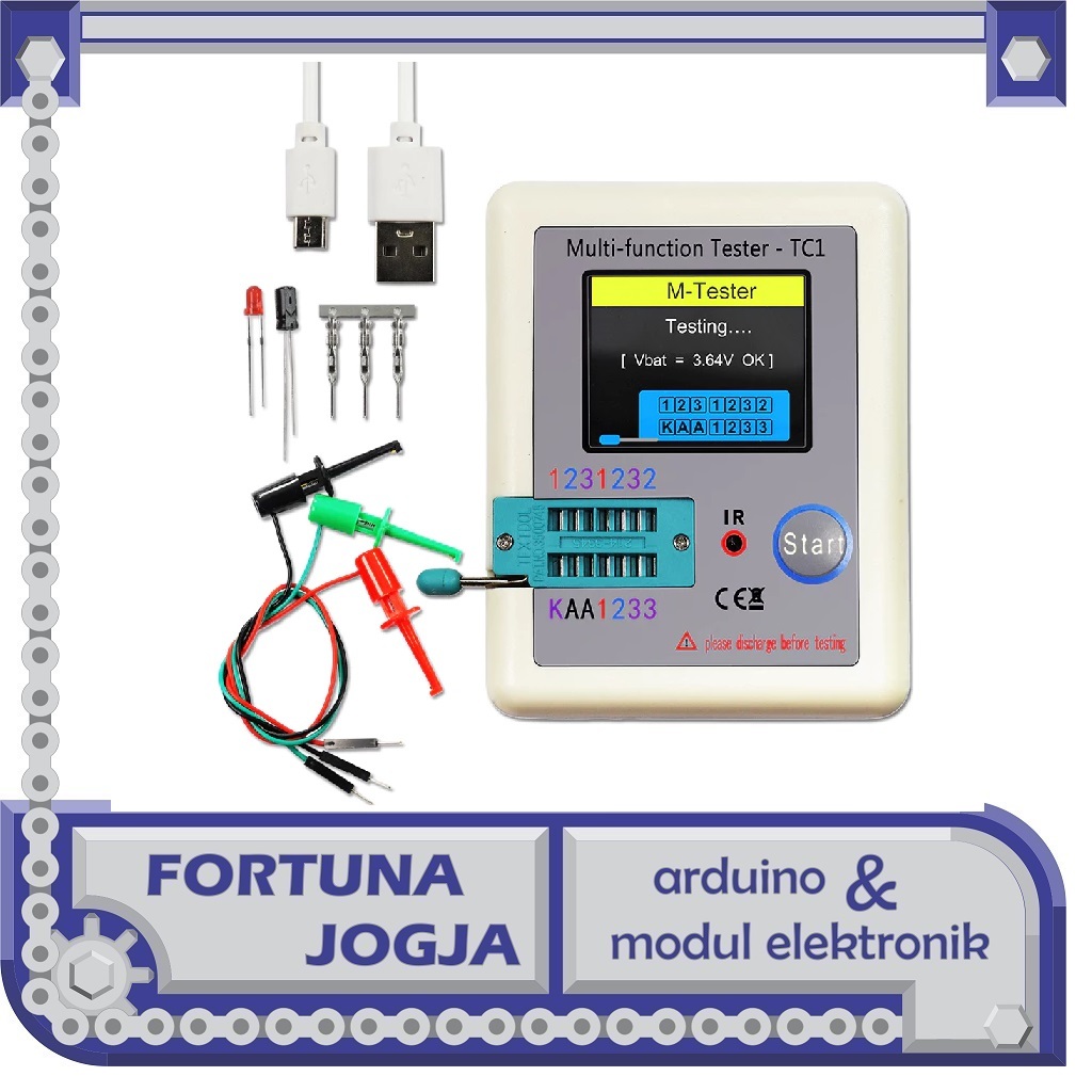 Transistor Tester TFT Diode Triode Capacitance Meter LCR ESR TC-1