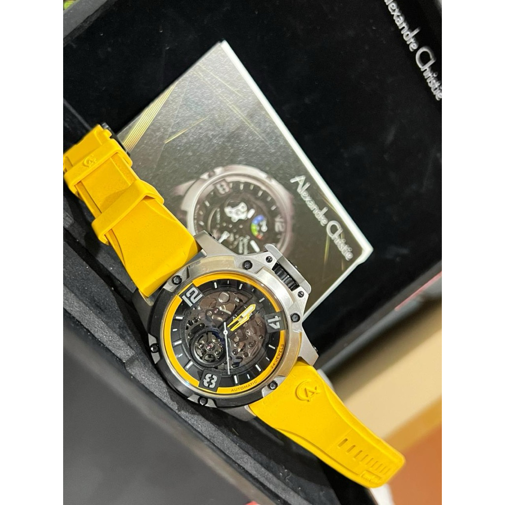 Dijual Jam Mewah & Sporty Alexandre Christie, AC 6295 MA Limited Kuning Rubber