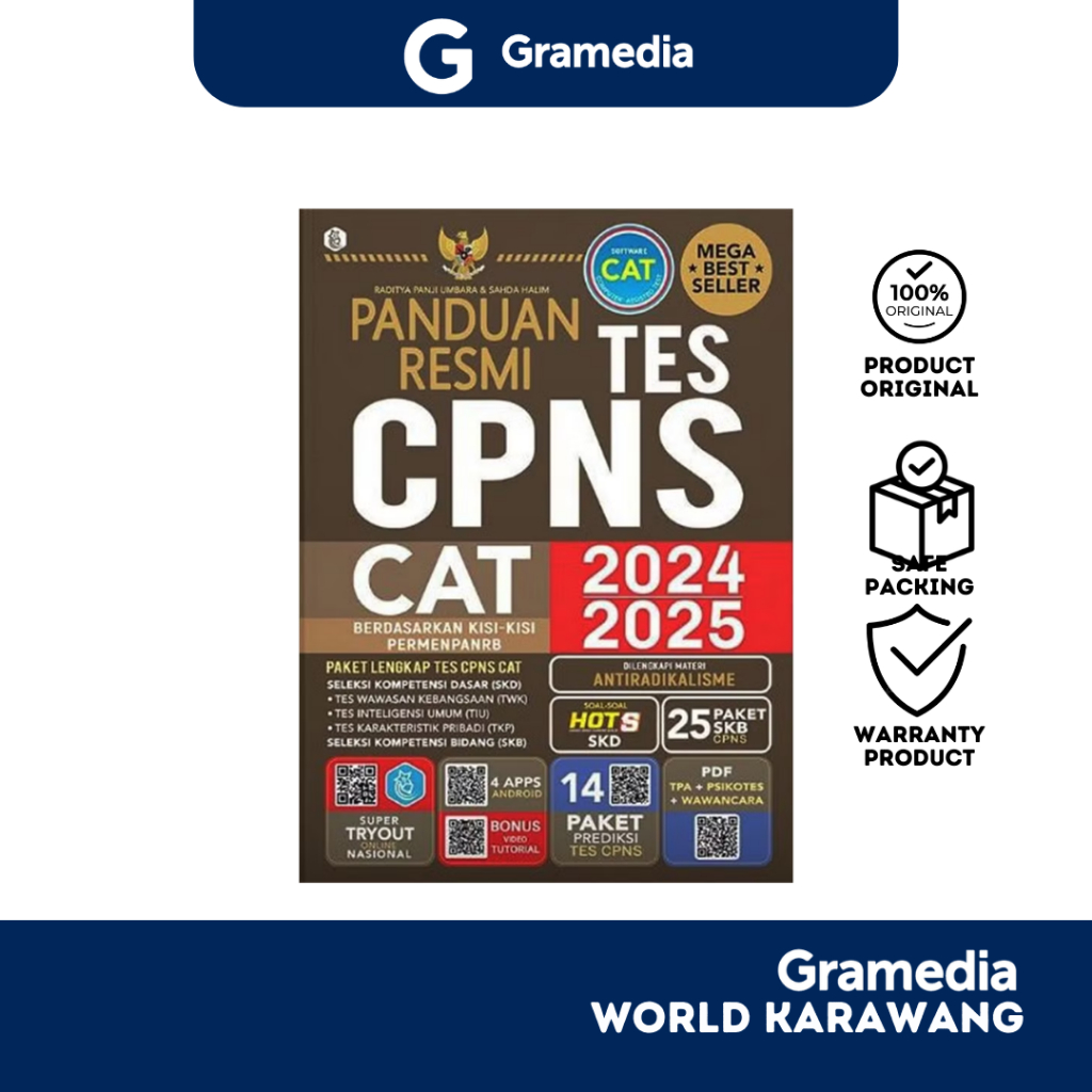 Gramedia Karawang - Buku Referensi - Panduan Resmi Tes CPNS CAT 2024/2025 - Raditya Panji Umbara