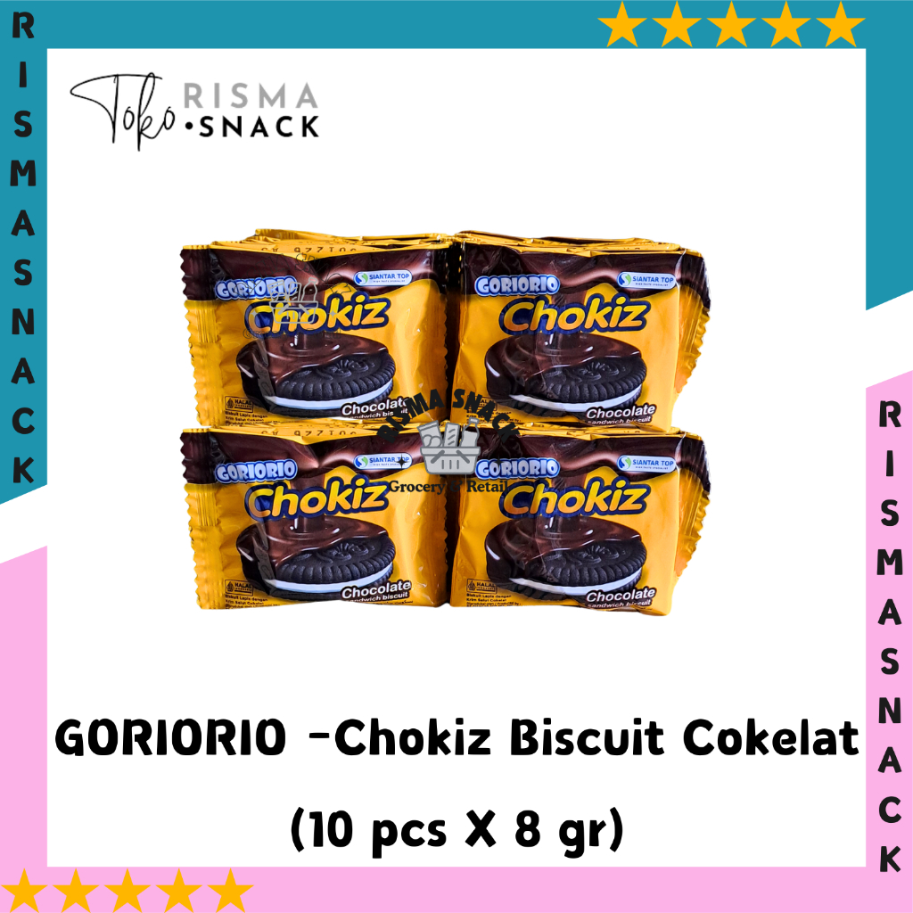 Goriorio Chokiz Biscuit Salut Cokelat kemasan (10pcs x 8gr)