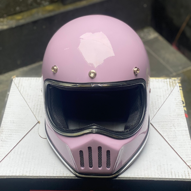 Helm Cakil Custom Retro Ungu