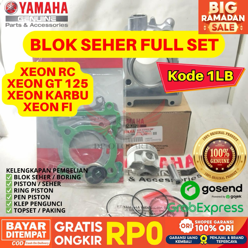 1LB BLOK SEHER FULLSET ORIGINAL YAMAHA GENUINE PARTS, BLOK SEHER XEON, BLOK SEHER XEON RC, BLOK SEHE
