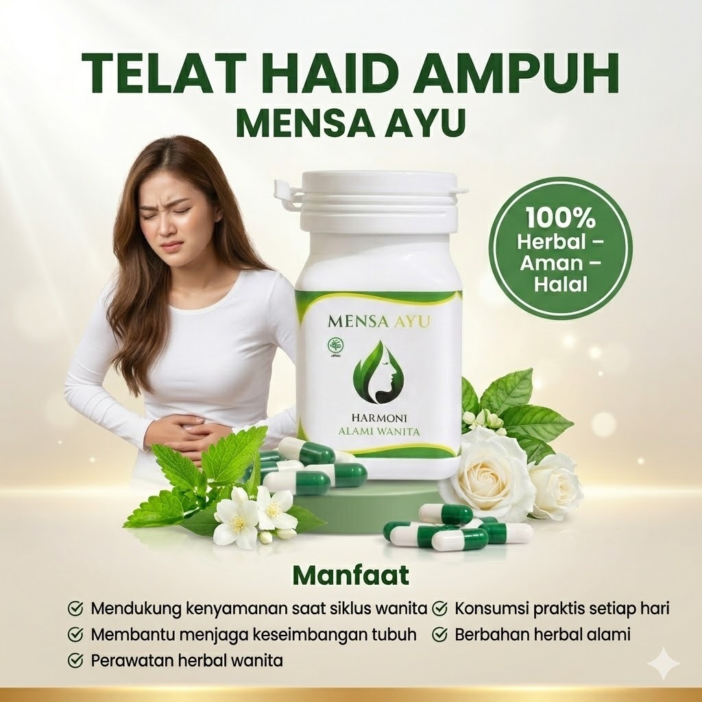 Mensa Ayu Kapsul telat haid 2 bulan paling ampuh Obat Keputihan Alami, Bau Miss V, Pelancar Haid pel