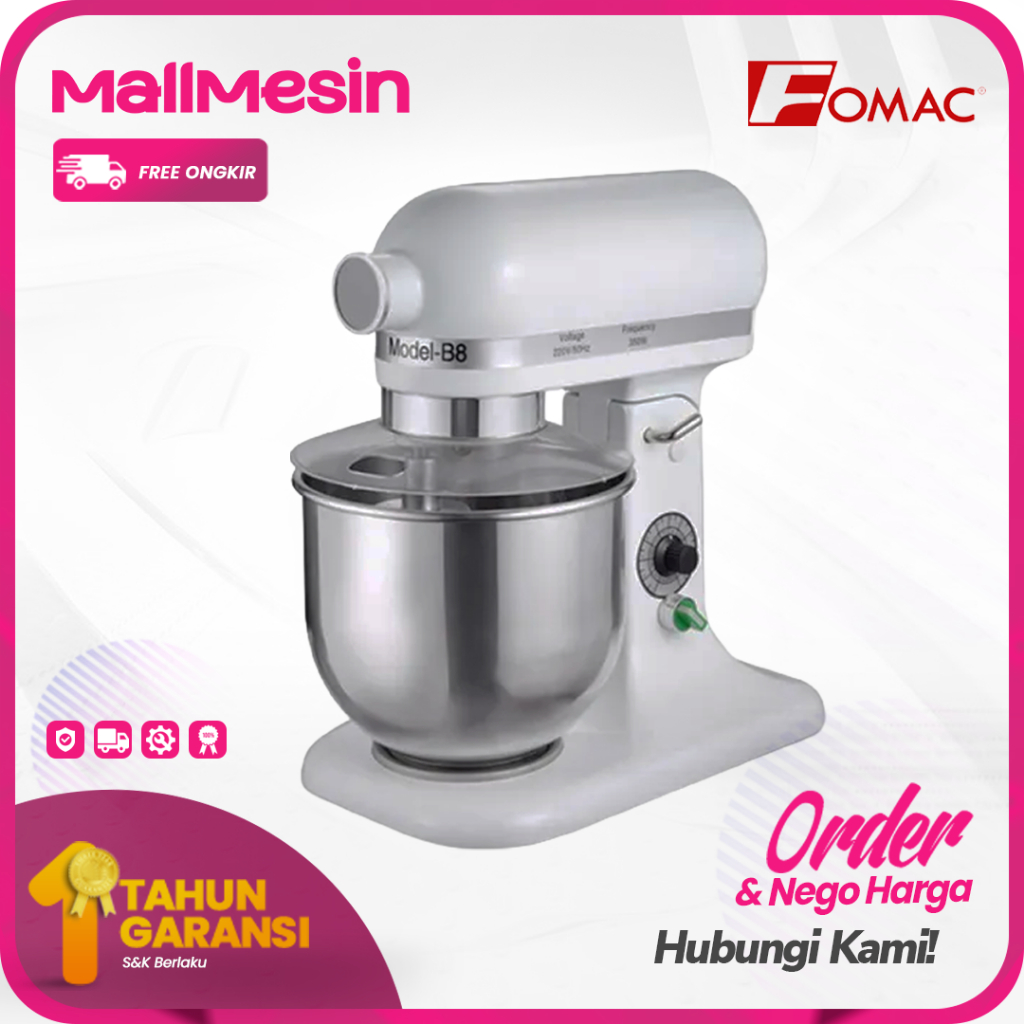 Mixer Roti Kecil FOMAC DMX-B08 / Kapasitas 1 Kg Adonan