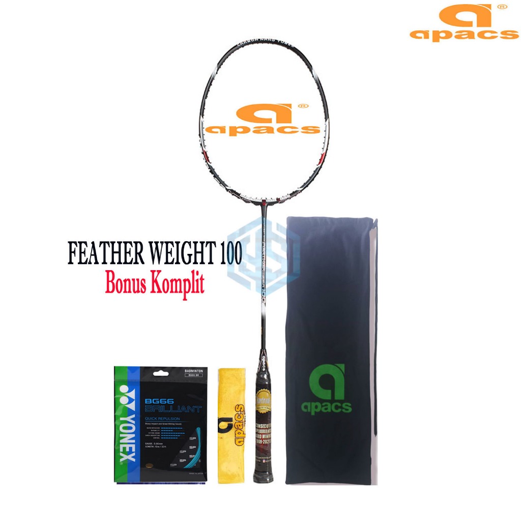 Raket Badminton Apacs Feather Weight 100 Bonus Komplit Apacs Feather Weight 100