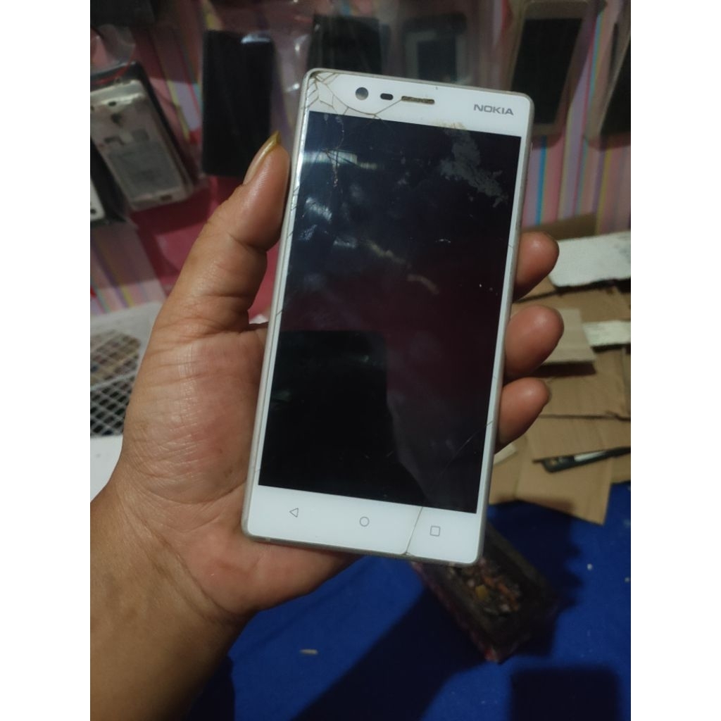 lcd nokia 3 ori copotan.. retak sentuh normal