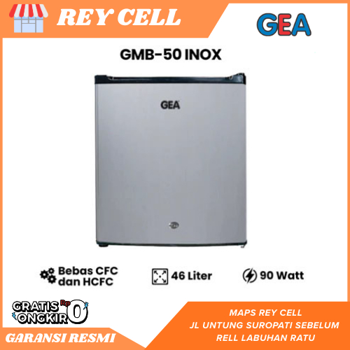 GEA Mini Bar GMB-50 INOX – Kulkas Mini Hemat Energi Desain Elegan Low Watt Garansi Resmi