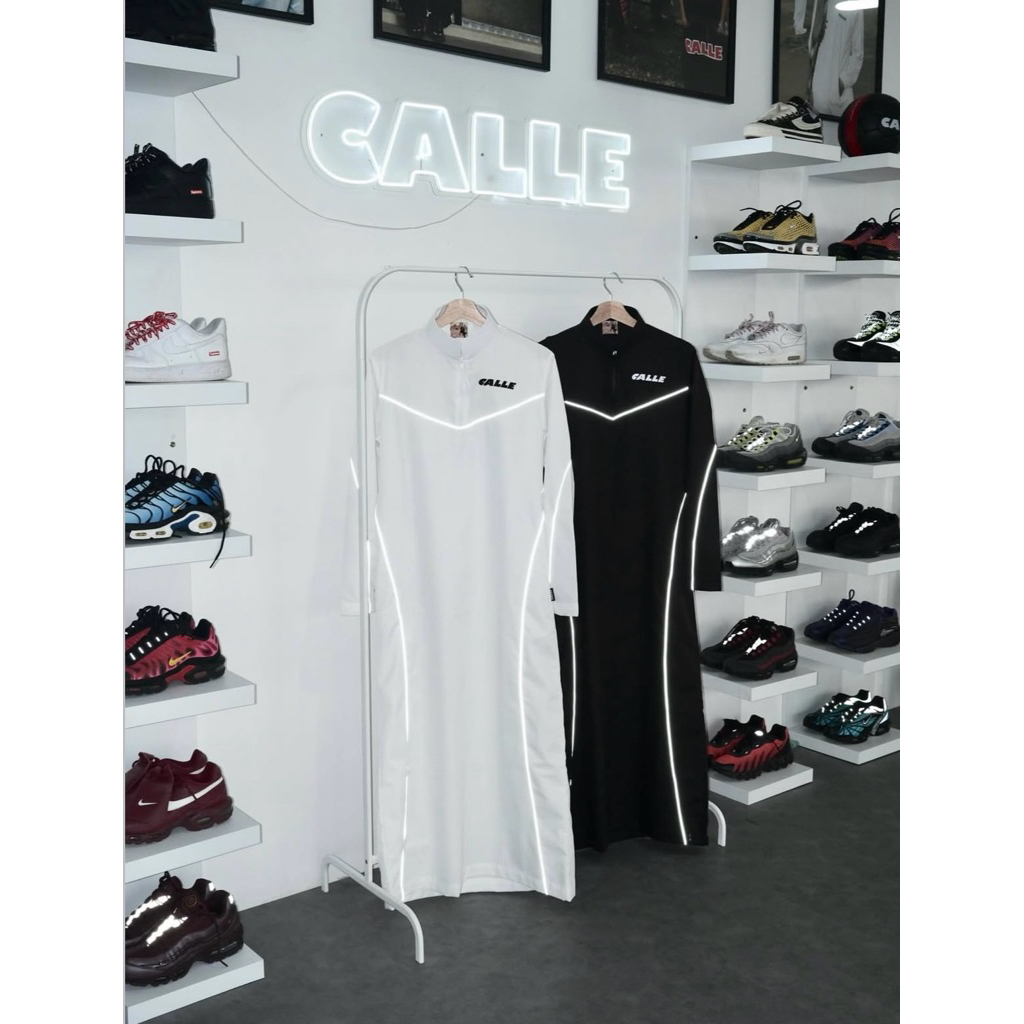 GAMIS JUBAH CALLE DE LARACHE BLACK/WHITE ORIGINAL BNIP