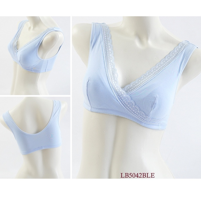 Bra Wanita Tanpa Kawat Tanpa Busa Full cup LULUDI BY WACOAL Mix Hias Lace Premium Pakaian Dalam LB50