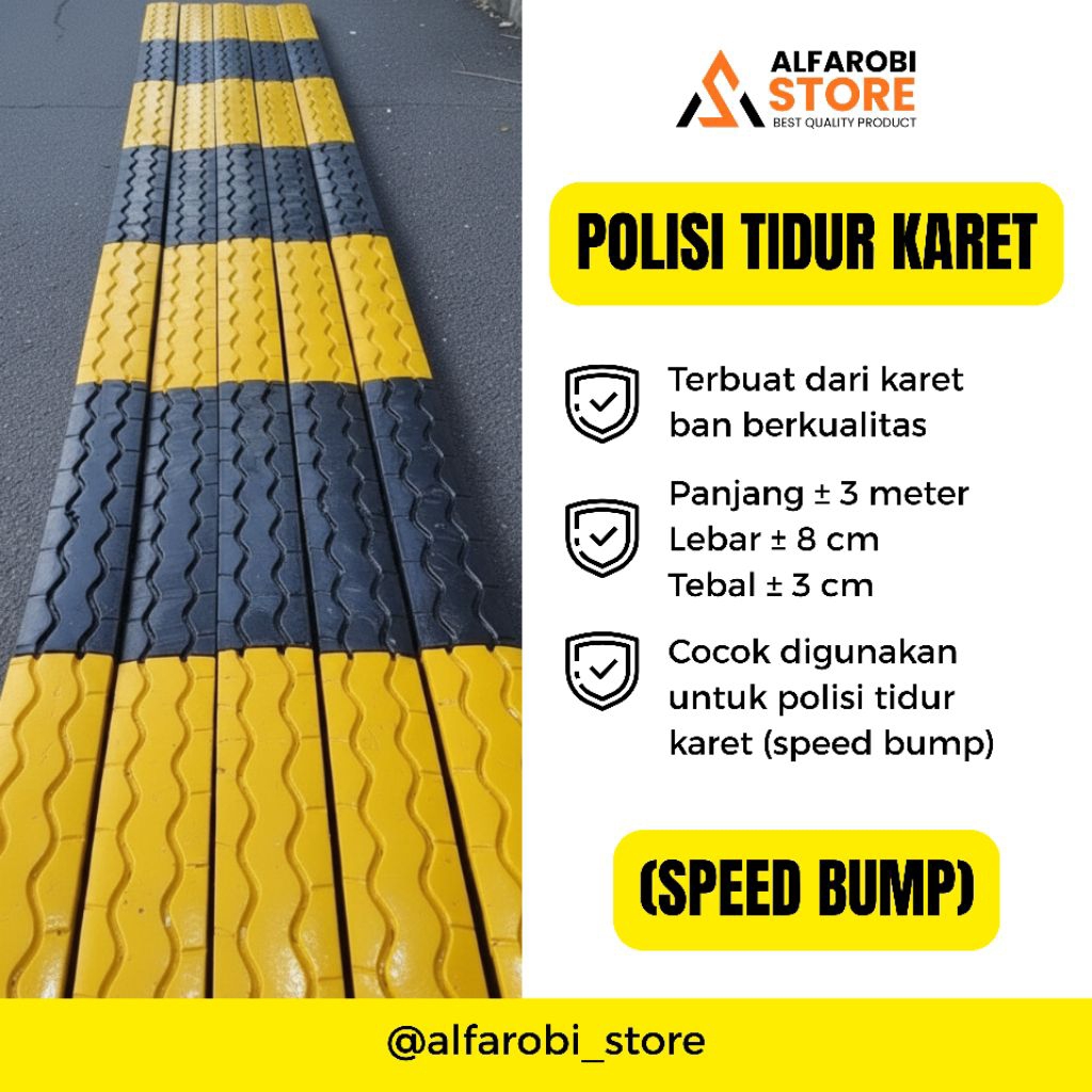 POLISI TIDUR KARET BAN 3 METER (SPEED BUMP)