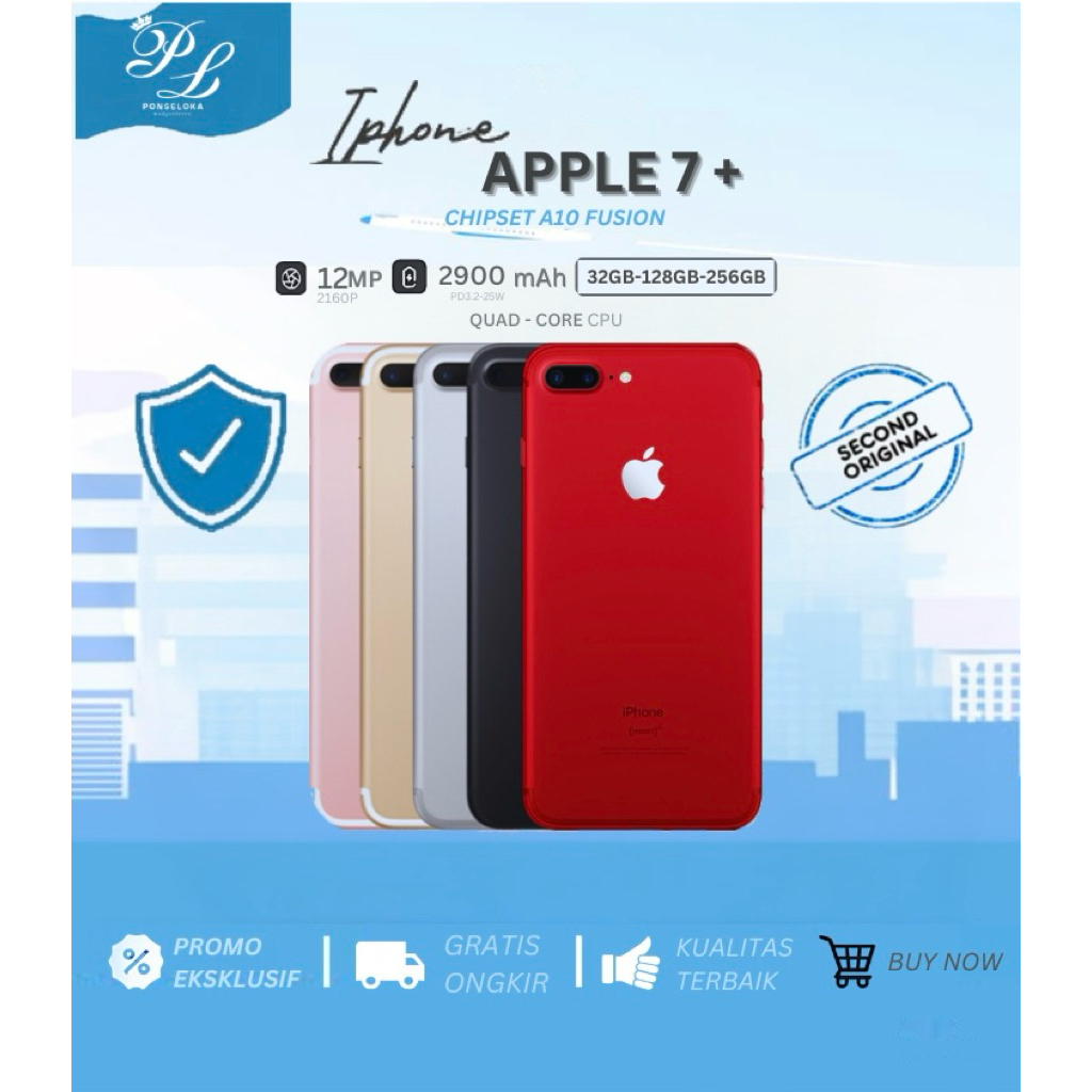 iPhone 7 Plus | kapasitas 32GB 128GB 256GB | Fulset | Second Ex Resmi