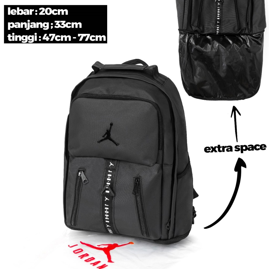 Tas Ransel Air Jordan New Waterproof Bahan Tebal Ada Sisi Slot Laptop Terbaru