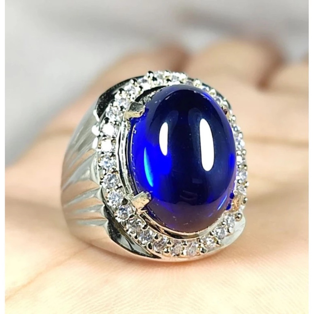 Batu King Royal Blue Safir Asli CHATAM Siap Pakai