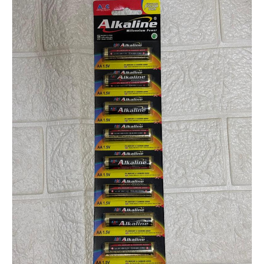 [1 RENTENG ISI 8 PCS] Baterai AA / A2 ABC Alkaline (Batre/Battery)