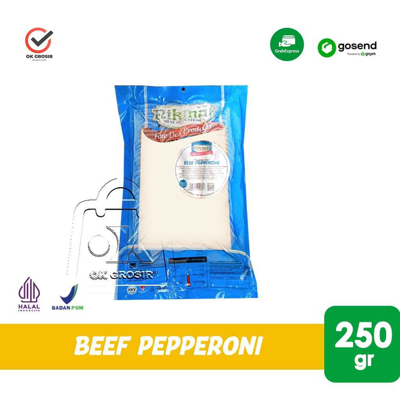 Daging Sapi Olahan Nikmat Beef Pepperoni Halal / Pizza Topping 250gr (KHUSUS INSTANT)