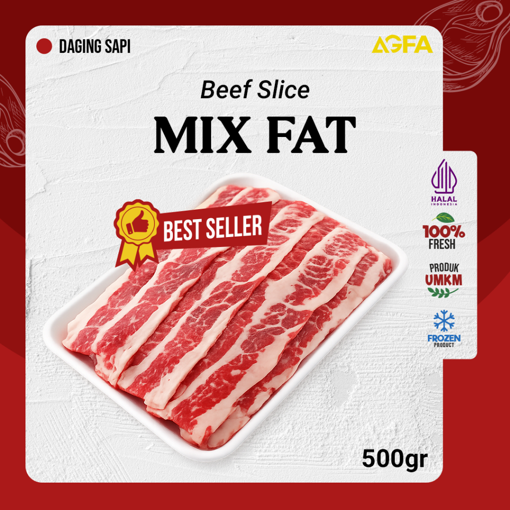 MIX FAT / DAGING SAPI SLICE / BEEF SLICE / BBQ / DAGING MURAH SIDOARJO