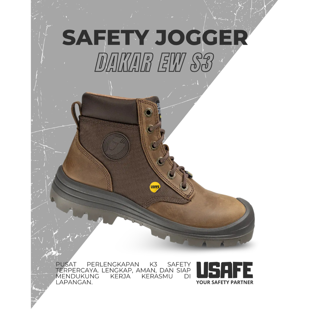 Sepatu Safety Jogger Dakar EW S3 Kulit Cokelat