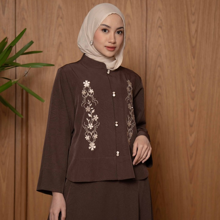 Mayoutfit Oryell Blouse | Blus Wanita Bordir Baju Kurung Malaysia Raya Melayu Lebaran Kondangan Outf