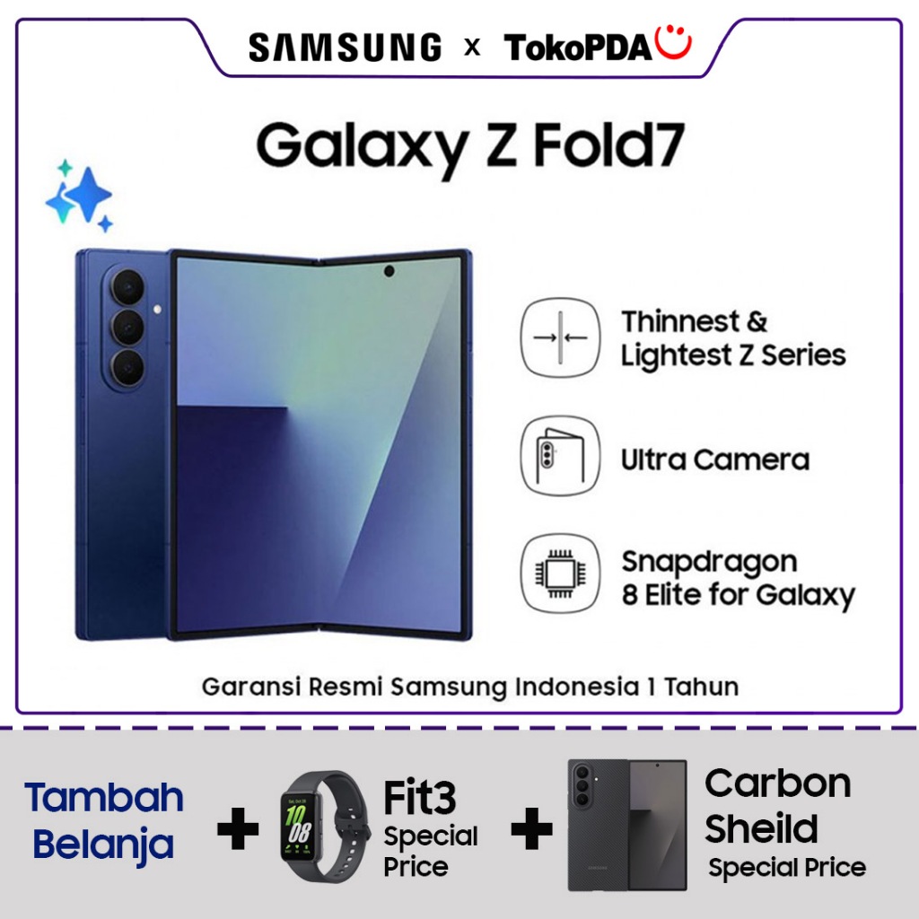 Samsung Galaxy Z Fold7 Fold 7 5G SM-F966B 12/256GB Garansi Resmi SEIN 1 Tahun - Layar Lipat 8 Inci D