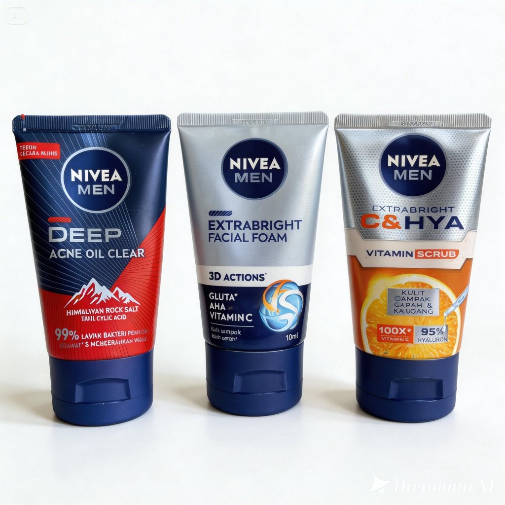 NIVEA MEN Facial Foam 100ml  – Deep Acne Oil Clear / Extra Bright / Vitamin Scrub C&HYA Sabun Cuci M