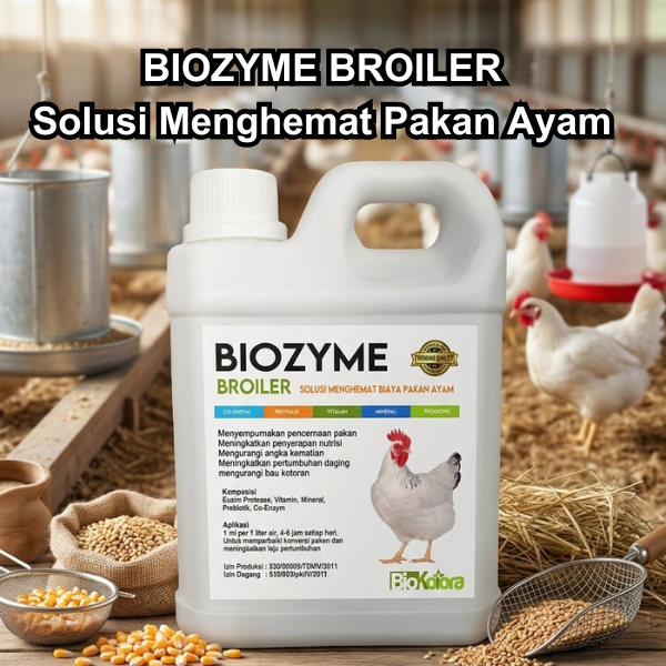 BIOZYME Broiler Suplemen Ayam Broiler Meningkatkan Pertumbuhan Hemat Pakan 1L