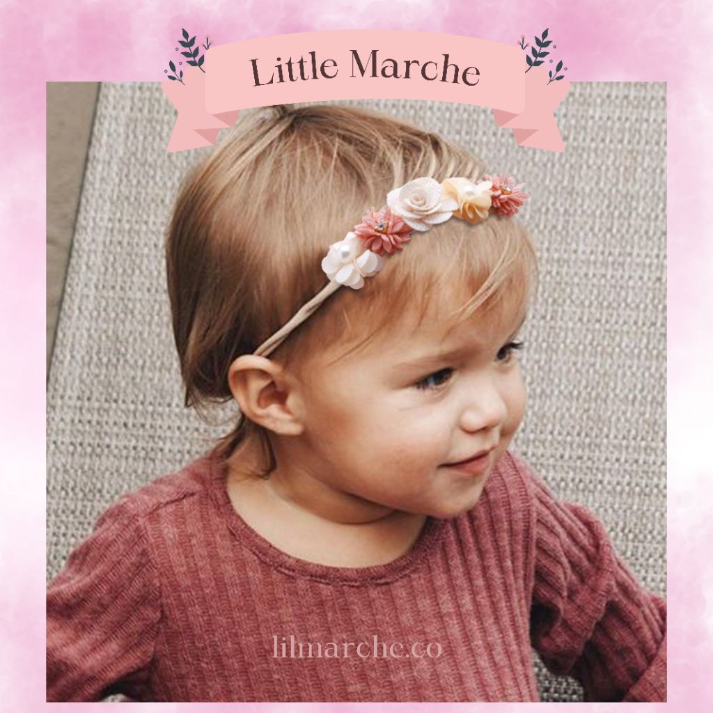 LittleMarche -  Bando Bayi Korea Rosee Premium / Rojeeh /headband anak bayi /  bando anak / Bandana 
