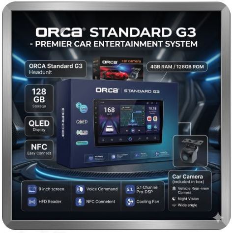 Head Unit Android Orca Standard Series 9 Inch / Head Unit Orca ADR 9988 Standard Series / Head Unit 