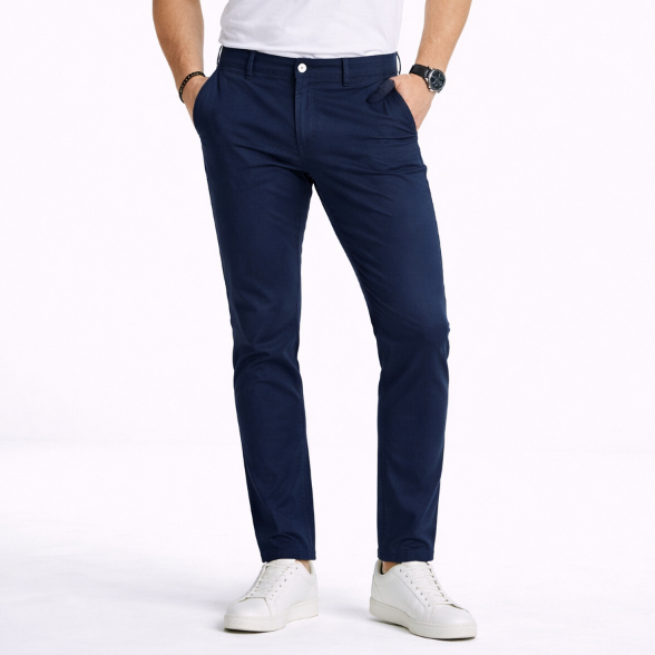 JB Boss Polyring Chinos Regular Basic Lurus Celana Panjang Jeans Pria Stretch Melar Kantor