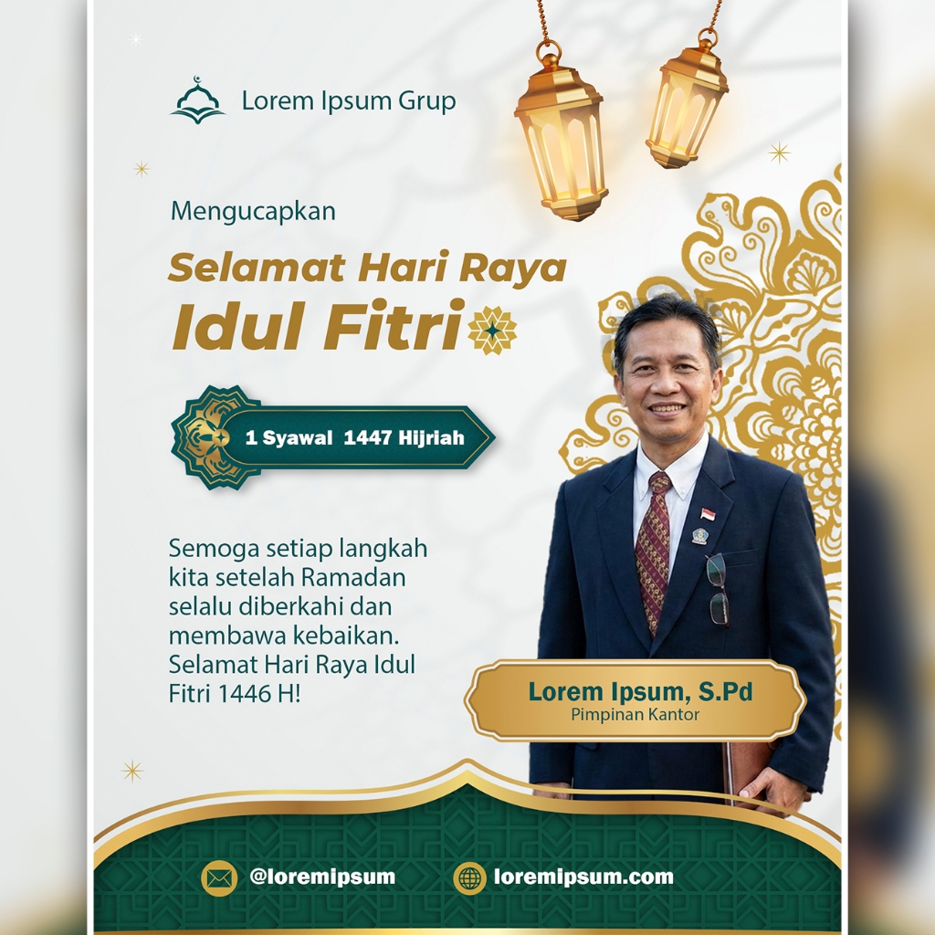 Template Ucapan Hari Raya Idul Fitri PSD | Desain Poster Lebaran Siap Edit Photoshop | Template Inst