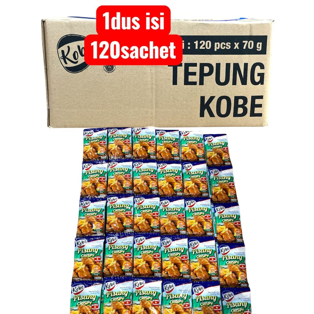 1 Dus Kobe Tepung Bumbu Pisang Crispy 70gr paket 12 Renteng 120 Sachet