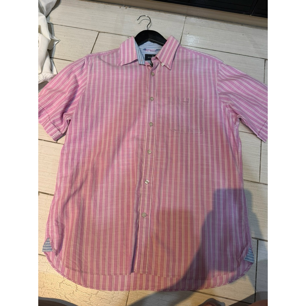 good condition mark spencer kemeja kotak kotak pria cowok