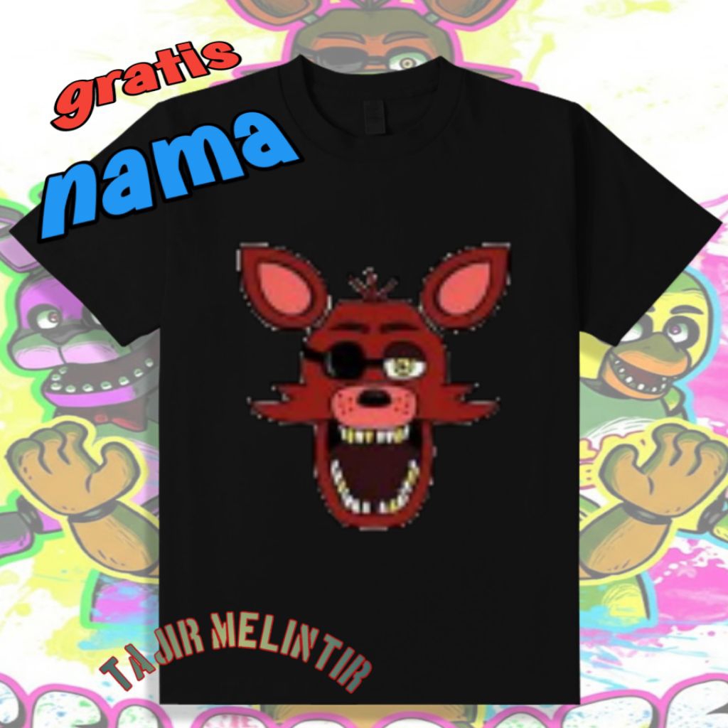 Kaos Baju Anak Laki perempuan Five Night At Freddy Foxy Free Nama