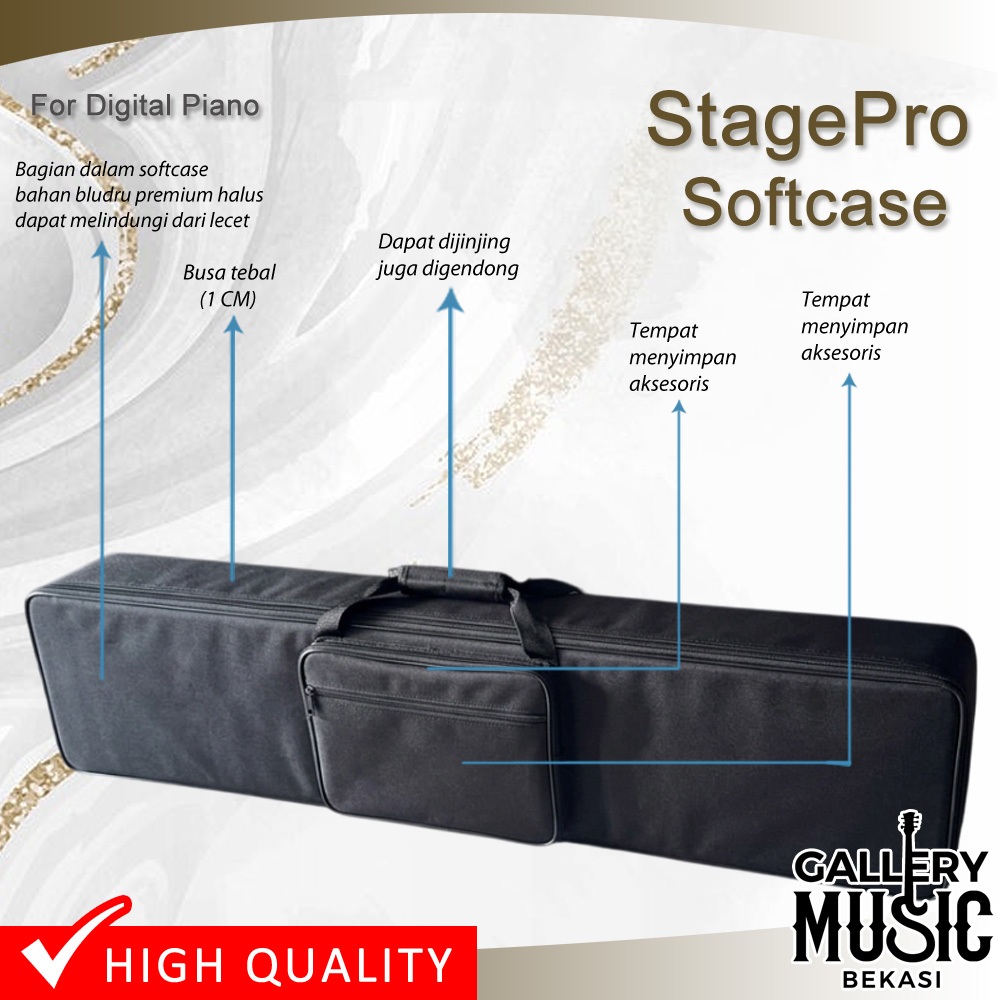 StagePro Softcase Gigbag Digital Piano Premium / Case Piano / Tas Piano