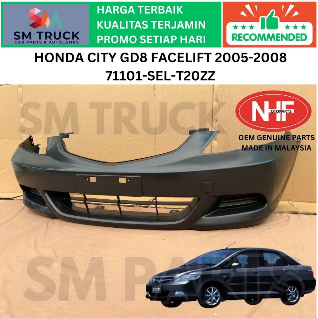 BUMPER BEMPER DEPAN HONDA CITY ZX GD8 DENGAN FOGLAMP 2005 2006 2007 2008 BARU OEM IMPORT