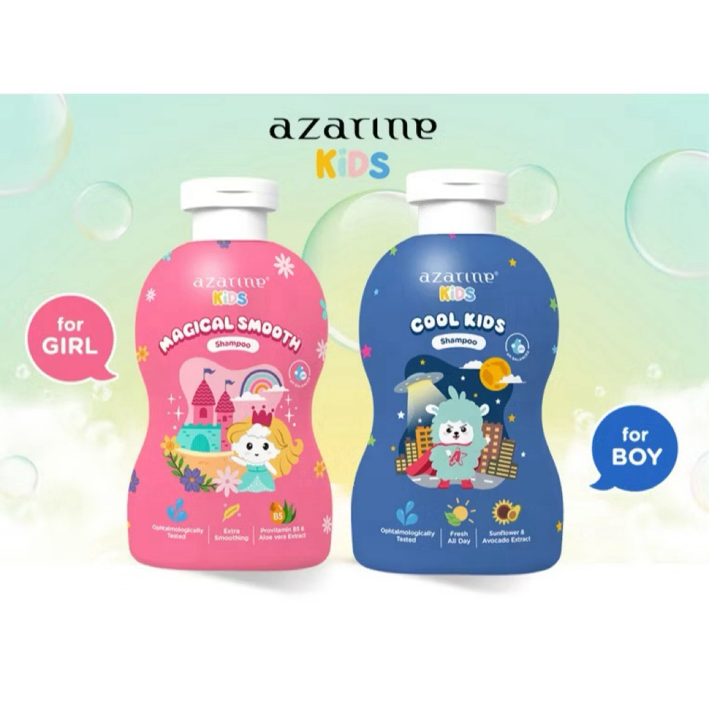 AZARINE Kids Shampoo 300ml Shampoo Lembut, Lembut Rambut, Aman untuk Kulit Sensitif