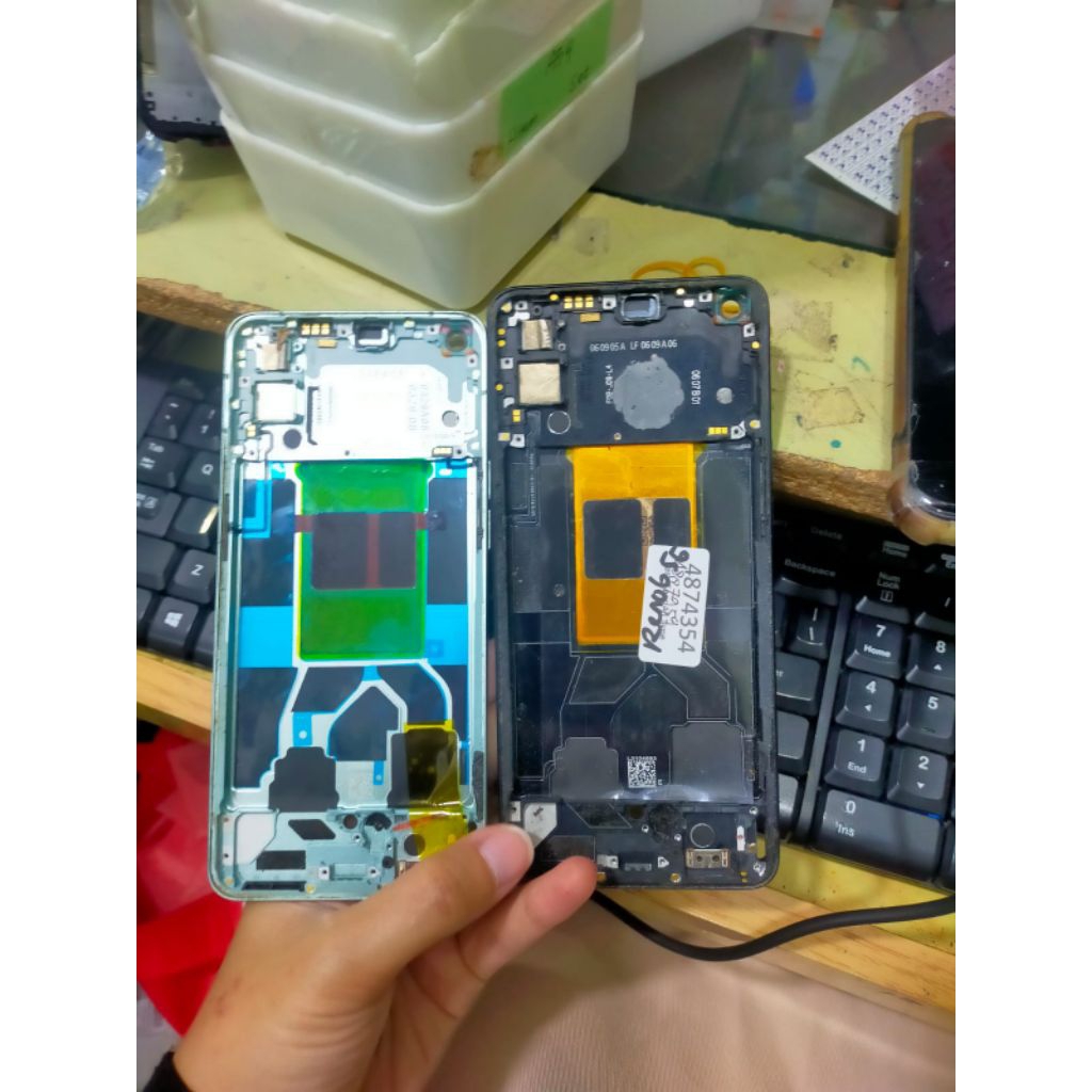 FRAME LCD/TULANG TATAKAN LCD ORI COPOTAN OPO RENO 6 5G (LENGKAP ADA FLX ONOFF + VOLUME + TOMBOL LUAR