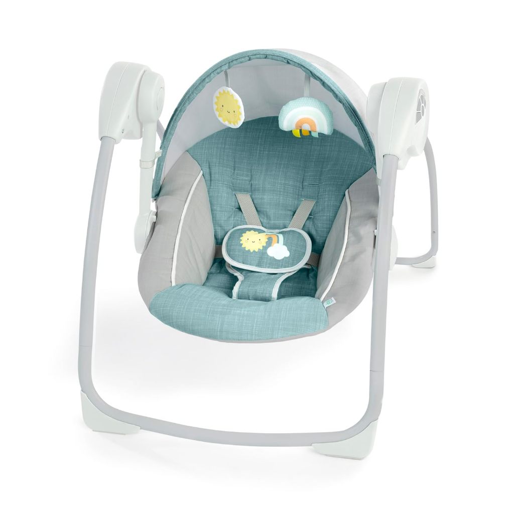 Ingenuity: ity by Ingenuity Sun Valley Canopy Portable Swing - Canopy, 2 Toys, 2-Position Seat Recli