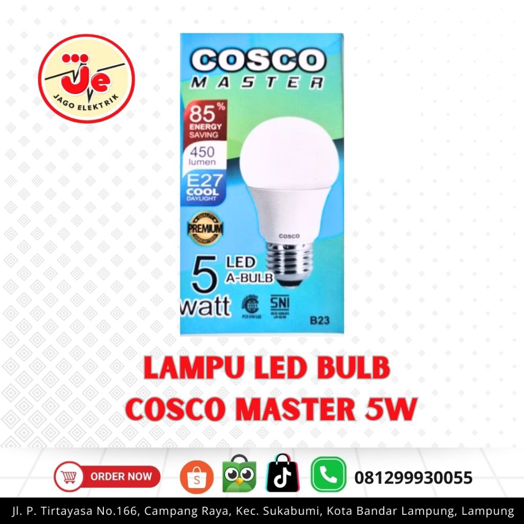 lampu led bulb cosco master super terang